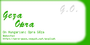 geza opra business card