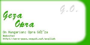 geza opra business card